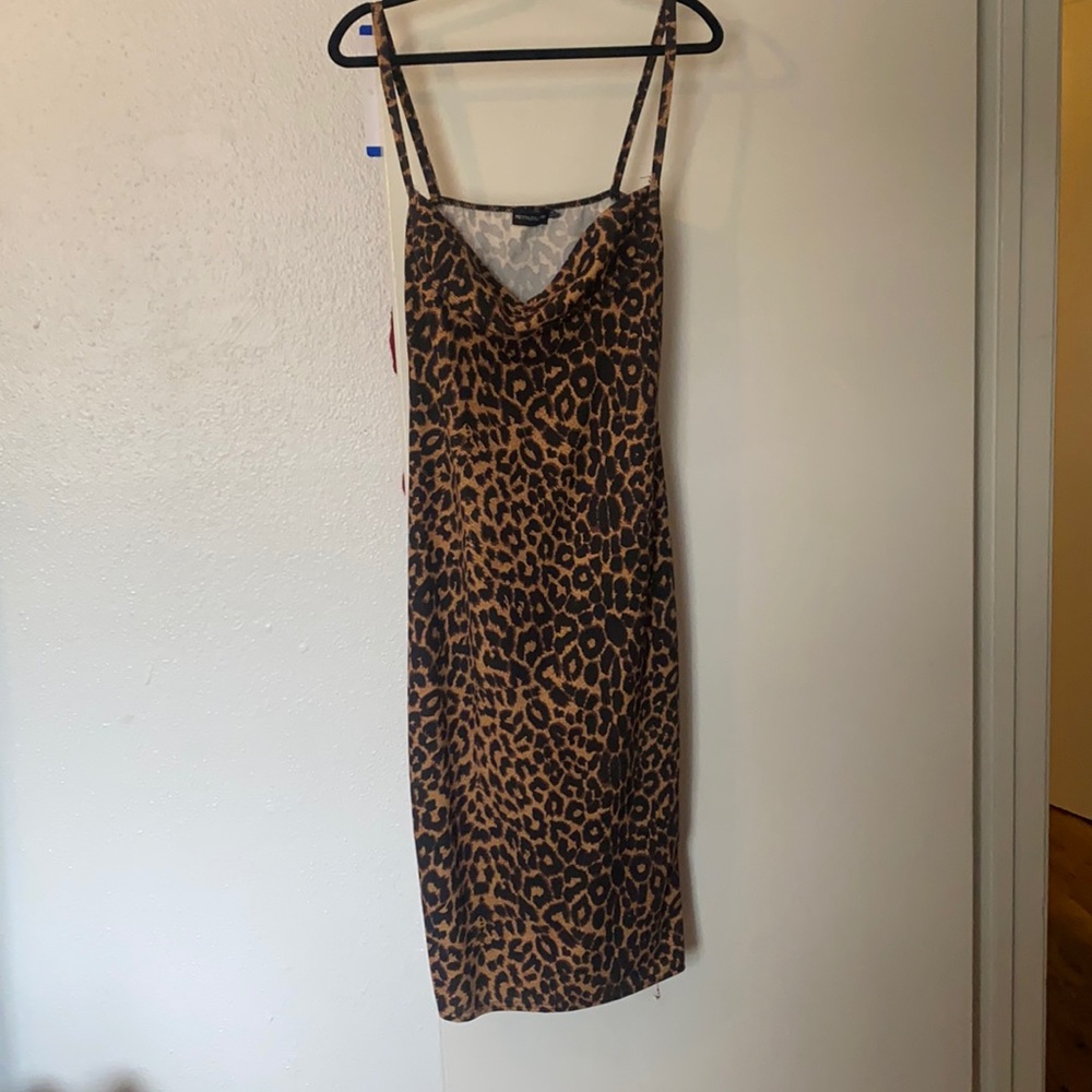 Pretty little thing leopard print midi dress